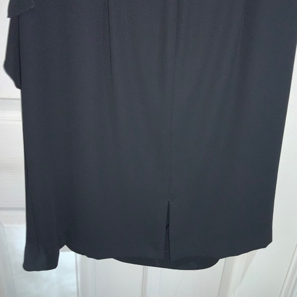Tahari ASL sheath dress Sz 14P sleeveless side ruffle detail Little Black Dress - Picture 6 of 9